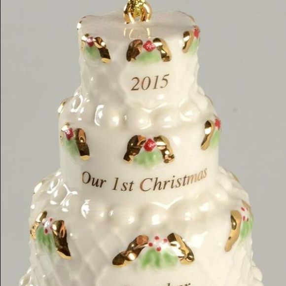 Lenox Ivory 2015 Wedding Cake 
Our First Christmas Together Hanging ornament NEW - Picture 3 of 14